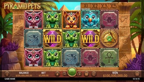 Capture d'écran de la machine à sous Pyramid Pets sur Golden Euro Casino