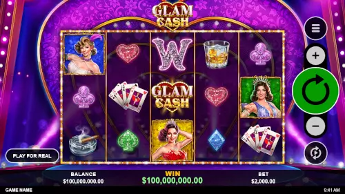 Uno screenshot della favolosa slot "Glam Cash", solo su Golden Euro